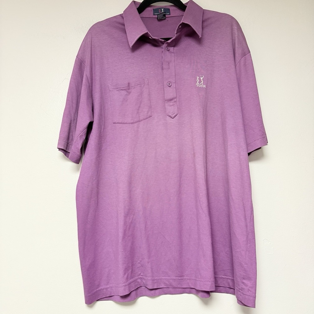 PGA Tour Men's Purple Golf Polo Size XL